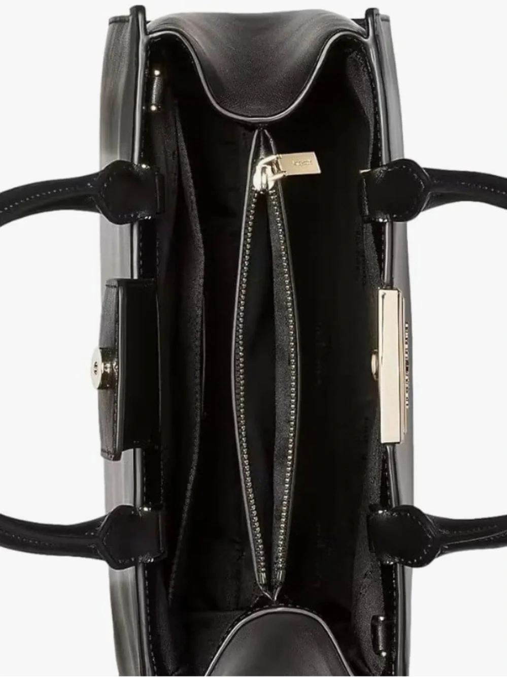 NWT kate spade Black Smooth Leather Structured  Satchel w/Top Handle &Crossbody